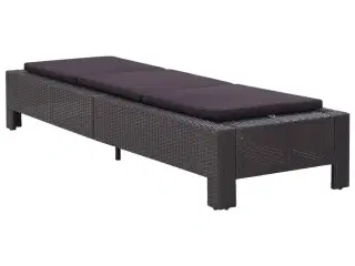 Solseng med hynde polyrattan sort