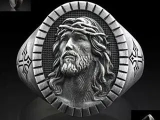 * Smukkeste Jesus Kristus-fingerring - i Sterlings