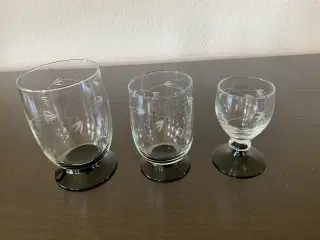 Holmegård rankeglas med sort fod
