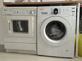 Vaskemaskine og tørretumbler.  