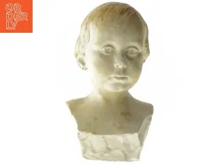 Skulptur af menneskehoved, gipsbuste (str. 33 cm)