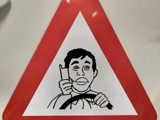 Sjovt trekant vejskilt i metal