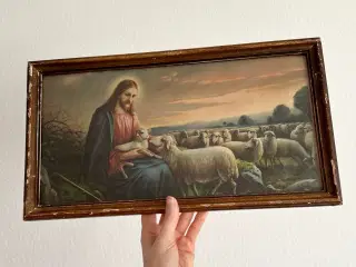 Antikt Jesusbillede, Jesus m får, pat. ramme