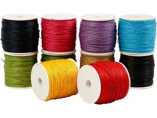 Bomuldssnor, tykkelse 1 mm, stærke farver, 10x50m/ 1 pk.