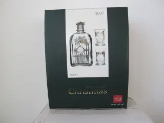 2007 Holmegaard juleflaske med 2 glas i gaveæske.