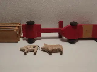 Fængselslegetøj:Grisetransport med 2grise.L.32,5cm