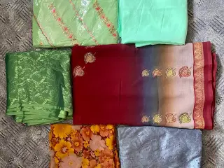 Diverse stof i silke og polyester