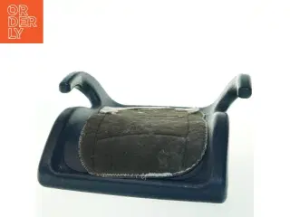 Blåt booster seat med slidt polstring (str. 33x38 cm)