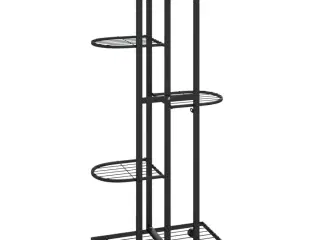 Blomsterstativ 5 niveauer med hjul 44x23x100 cm jern sort