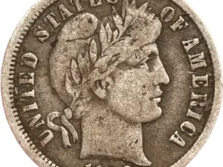One Barber Dime 1908 D