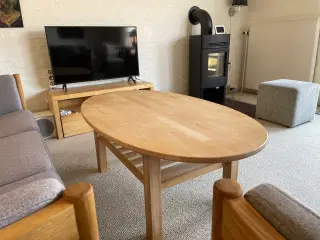 Sofabord i massiv bøg, sæbebeh. højde 52