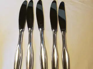 5 Baronet sølvplet middagsknive 