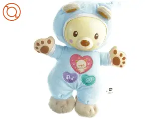 Synge bamse Blå plys teddybjørn med lyd og lys (str. 29 x 24 cm)
