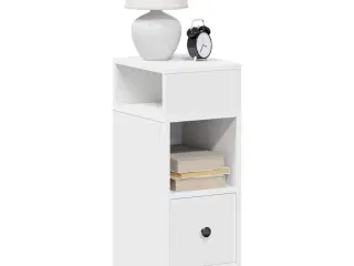 Sengebord med skuffe 25x31x66 cm hvid