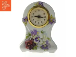 Vintage ur med blomsterdesign (str. 14,5 cm)