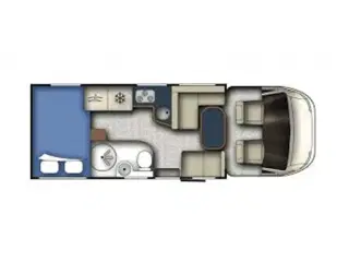 2013 - Chausson Welcome Titanium   5 selepladser, dobbeltseng og hæve/sænkeseng.