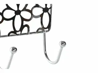 Knagerække til dør Sølvfarvet Metal Plastik Cvetlice 32 x 10 x 19 cm