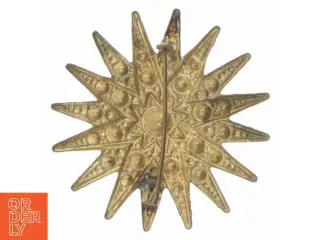 Stjernformet broche med farvede sten (str. Ø 4,5 cm)