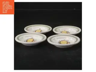 Dekorative keramiktallerkener med ananasmotiv (str. Ø. 8 cm)