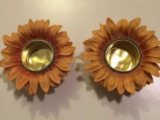 Smukke solsikke lysestager i keramik