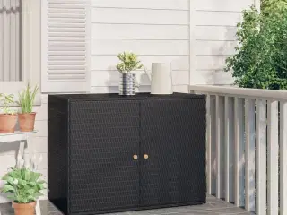 Haveskab sort 100x55,5x80 cm polyrattan