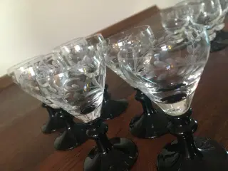 Holmegaard dessert glas med sort fod