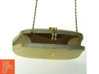 Gylden aften clutch med kæde (str. 20x13 cm)
