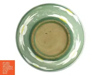 Keramik vase med margueritmønster (str. 12 x 10 cm)