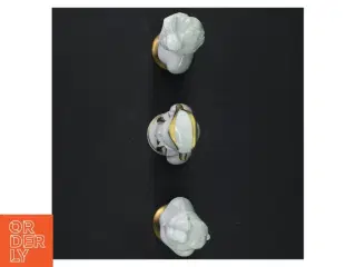 Buste porcelænsfigurer med guldbasis (str. 9,5 cm)