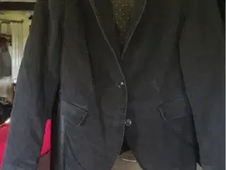 Fløjls jakke mørke grå