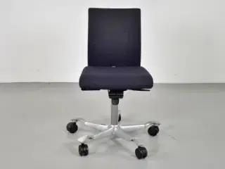 Häg h04 4200 kontorstol med sort/blå polster og alugråt stel