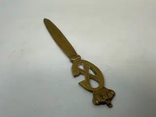 Messing brevåbner / brevkniv m. kongeligt monogram