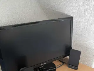 Computerskærm og højtaler