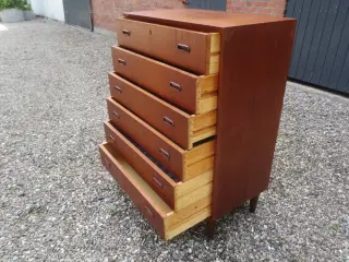 1 stk Teak Kommode med 6 skuffer 