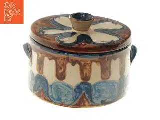 Lille keramisk krukke med låg (str. Ø 13 cm)