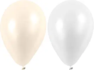 Balloner, runde, diam. 23 cm, hvid, perlemor, 10stk./ 1 pk.