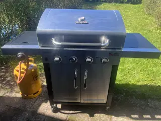 Char-Broil gasgrill med 4 brændere + sideblus