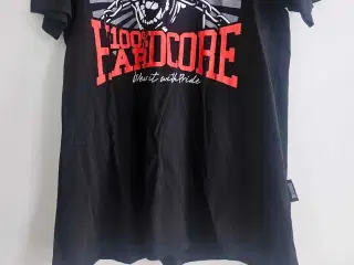 100% Hardcore sort t-shirt, størrelse XL