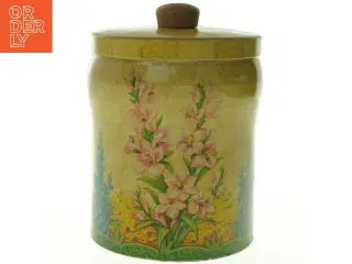 Britisk Windsor emaljeret Baret Ware dåse med blomstermotiv (str. Ø 16 cm h 22 cm)