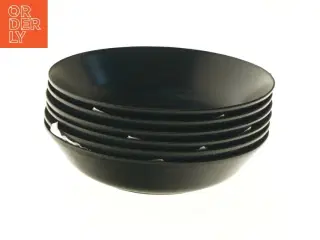 Sæt af sorte hærdet glas skåle, Ø 22 cm fra IKEA (str. Ø 22 cm)