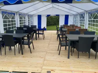 Partytelt festtelt, 5 x 8 m.Med 19mm.Lakeret gulv 