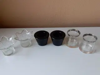 Fyrfads-lysestager i glas - 3 forskellige slags