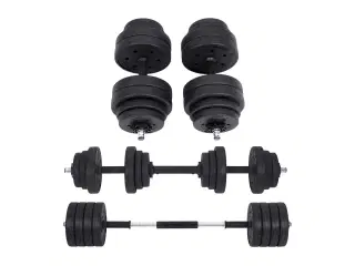 Håndvægte sæt justerbare 2-i-1 – SONGMICS 2 × 15 kg med vægtstang, sort