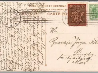 Julemærke 1917 på Postkort