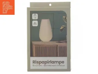 Rispapirlampe med LED lys (str. 15x27 cm)