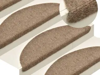 Trappemåtter selvklæbende 15 stk. 56x17x3 cm beige halvrunde