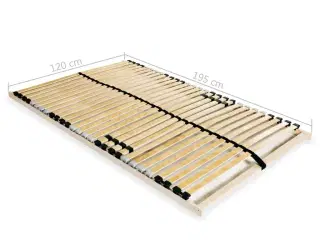 Lamelbund til seng med 28 lameller 7 zoner 120 x 200 cm