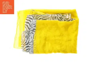 Tørklæde med zebra- og gult mønster (str. 122x160 cm)