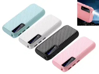 4 stk. Powerbank 20.000 mAh, med indbygget lommelygte.