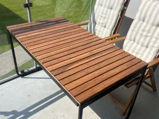 Havebord med tillægsplade